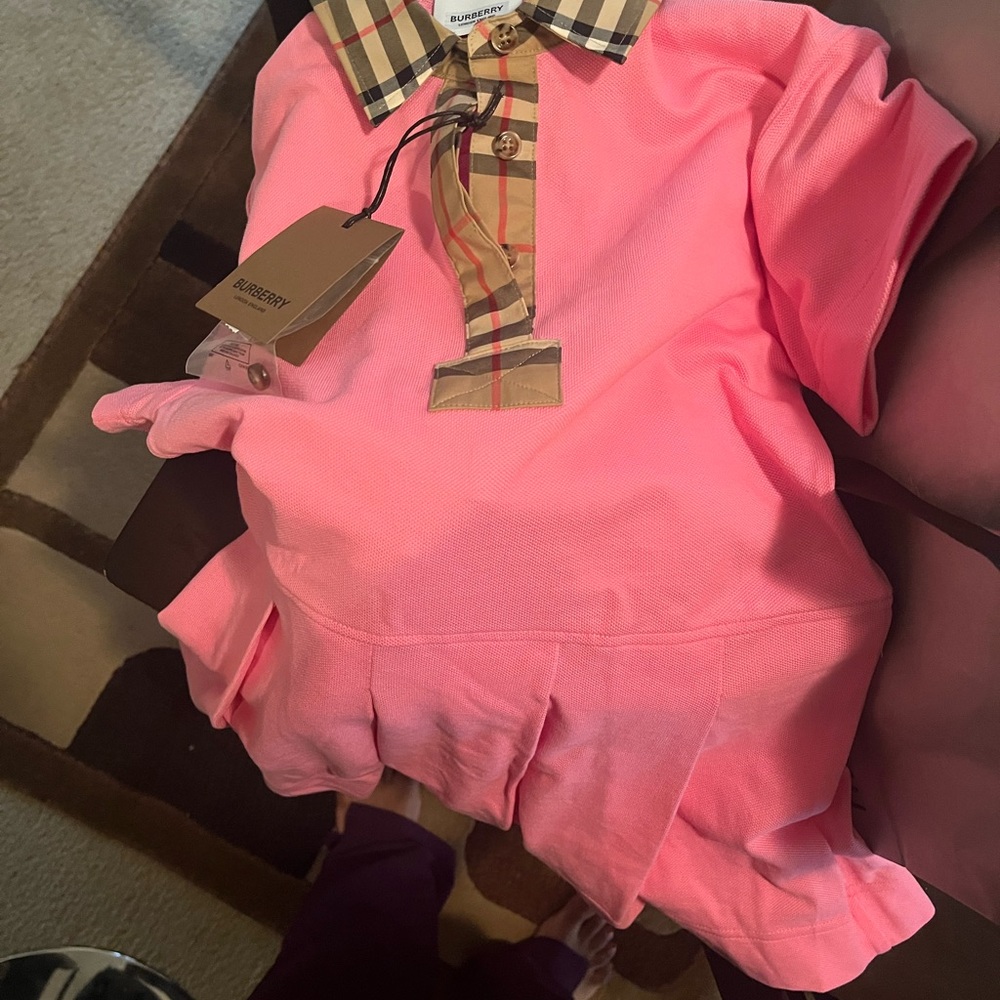Brand new Burberry dress size 6 in girls and size 11shoe brand new!